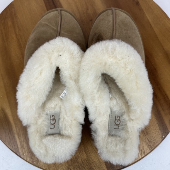 Womens Ugg Disquette Chestnut Shearling Platform Comfort Slippers Shoes Size 9 M - Picture 9 of 9